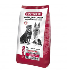 Сухой Корм Счастливчик Энергия Для Собак Актив Телятина и Рис 15кг 4199