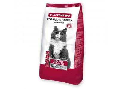 Сухой Корм Счастливчик Для Кошек Мясное Ассорти 5кг 5318 