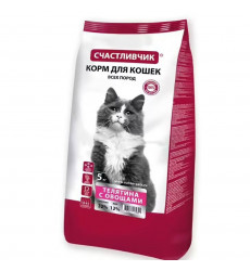 Сухой Корм Счастливчик Для Кошек Телятина и Овощи 5кг 5301