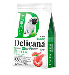 Сухой Корм Delicana (Деликана) Для Щенков Мелких Пород Ягненок и Рис 400г 92962