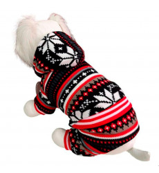 Комбинезон Pet Fashion (Пет Фешн) Для Собак Мелких Пород Скандинавия Р Xl Трикотаж Мех Красно-Черный