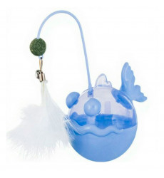 Игрушка Неваляшка Nunbell (Нанбелл) Для Кошек Кит С Емкостью Для Лакомств и Дразнилкой Перо 17*15*8см 2025 -2318