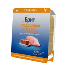 Консервы Brit (Брит) Premium Для Стерилизованных Кошек Воздушный Паштет Курица 100г 5060948