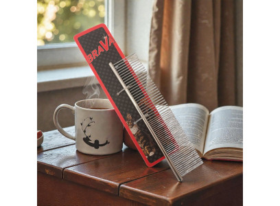 Расческа Для Собак и Кошек Brava (Брава) Металл Редкие Частые Зубья 19*4,2см 6002 