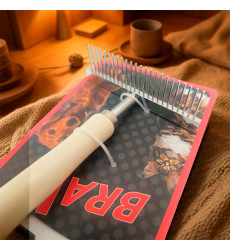 Расческа Для Кошек и Собак Brava (Брава) Грабли Деревянная Ручка 12,5*10см 9626