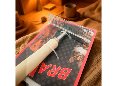 Расческа Для Кошек и Собак Brava (Брава) Грабли Деревянная Ручка 12,5*10см 9626 