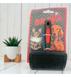 Пуходерка Для Кошек и Собак Brava (Брава) Пластиковая Ручка Большая 15,5*11см 9402b