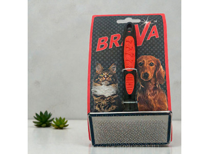 Пуходерка Для Кошек и Собак Brava (Брава) Пластиковая Ручка 18*11см 9801g 