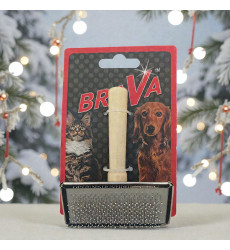 Пуходерка Для Кошек и Собак Brava (Брава) Деревянная Ручка Средняя 12*9см 9502