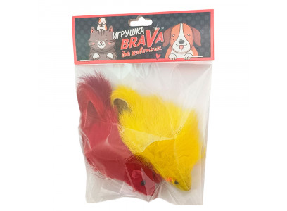 Игрушка Для Кошек Brava (Брава) Мышь Цветная 10см 2шт Натуральный Мех Кролика 5103 