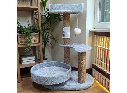 Когтеточка Для Кошек Brava (Брава) Многоуровневая 71*35*30см Мех Джут 2077 