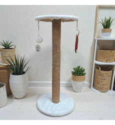 Когтеточка Для Кошек Brava (Брава) Столбик с Полкой Игрушки 65*30см Мех Джут 2091