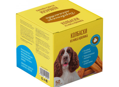 Лакомство Деревенские Лакомства Для Собак Мини Колбаски Из Мяса Кролика 8г Упаковка 50шт 76051004 