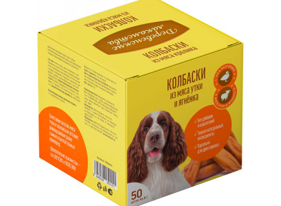 Лакомство Деревенские Лакомства Для Собак Мини Колбаски Из Мяса Утки и Ягненка 8г Упаковка 50шт 76051011 