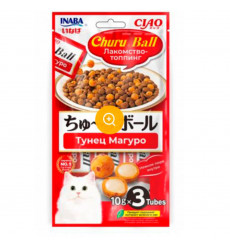 Лакомство Для Кошек Inaba (Инаба) Ciao Churu Ball Шарики с Кремовой Начинкой Тунец Магуро 10г*3