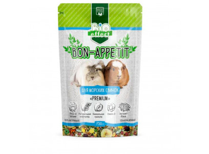 Корм для Грызунов Био Эффект Bon Appetit Premium Для Морских Свинок Полнорационный 750г
