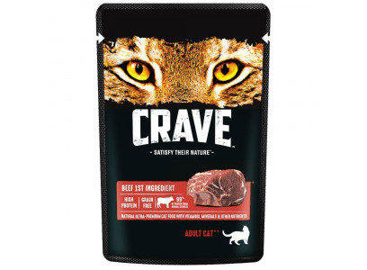 Влажный Корм Crave (Крэйв) Для Кошек Говядина в Желе 70г