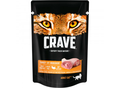 Влажный Корм Crave (Крэйв) Для Кошек Индейка в Желе 70г