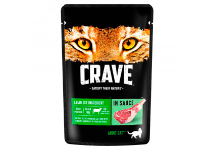 Влажный Корм Crave (Крэйв) Для Кошек в Соусе Ягненок 70г 