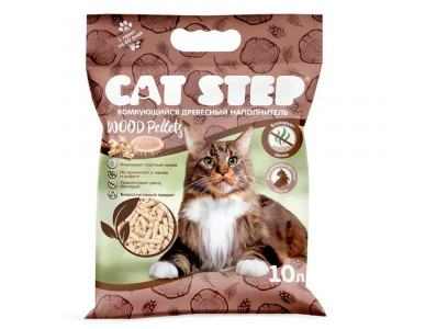 Наполнитель Для Кошек Cat Step (Кэт Стэп) Wood Pellets Растительный Комкующийся 10л 20323012