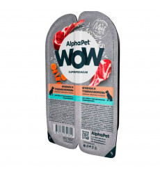 Влажный Корм Для Alphapet (Альфапет) Wow Superpremium Для Собак с Чувствительным Пищеварением Ягненок и Морковь в Соусе 85г 55315