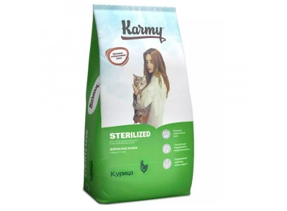 Сухой Корм Karmy (Карми) Sterilized Для Стерилизованных Кошек Курица Н 10кг  