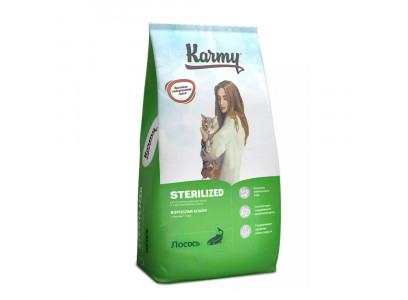 Сухой Корм Karmy (Карми) Sterilized Для Стерилизованных Кошек Лосось 10кг 
