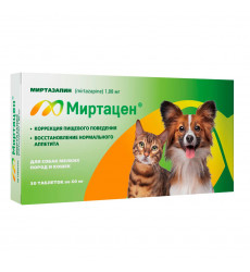 Миртацен Таблетки 1,88мг 30таб Для Кошек и Собак Мелких Пород Для Коррекции и Восстановления Нормального Аппетита(Чв)