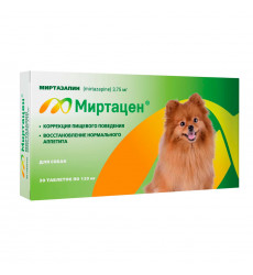 Миртацен Таблетки 3,75мг Для Собак Для Коррекции и Восстановления Нормального Аппетита 30таб (Чв)