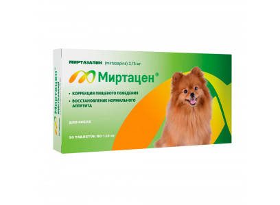 Миртацен Таблетки 3,75мг Для Собак Для Коррекции и Восстановления Нормального Аппетита 30таб (Чв) 