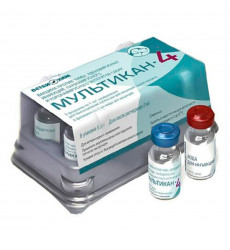 Мультикан-4 Вакцина Против Чумы, Аденовирусных Инфекций, Парвовирусного, Коронавирусного Энтерита Для Собак 5доз Упаковка (Чв)