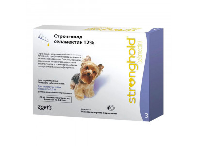 Капли На Холку Стронгхолд От Блох Для Собак 0,25мл 30мг 2,5-5кг Упаковка 3 Пипетки(Чв) 