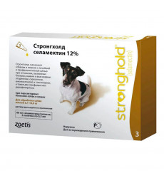 Стронгхолд Капли На Холку Против Блох, Ушных и Чесоточных Клещей, Гельминтов Коричневый Колпачок Для Собак 0,5мл 60мг 5-10кг Упаковка 3 Пипетки(Чв)