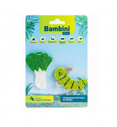 Игрушка Bambini Pets (Бамбини Петс) Для Грызунов Гусеница с Салатом Из Люфы Количество 2 Шт (36001)
