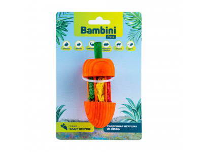 Игрушка Bambini Pets (Бамбини Петс) Для Грызунов Морковка Из Дерева с Люфой (36001) 