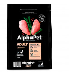 Сухой Корм Alphapet (Альфапет) Superpremium Для Кошек Цыпленок 400г 56138