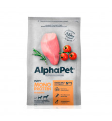 Сухой Корм Alphapet (Альфапет) Superpremium Monoprotein Для Щенков Средних и Крупных Пород Индейка 2кг 56589