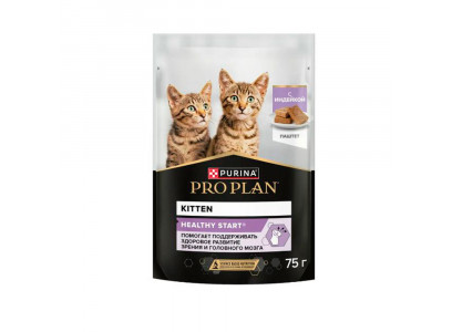 Влажный Корм Pro Plan (Проплан) Kitten Healthy Start для Котят Индейка Паштет 75г 
