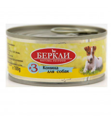 Корм Консервы Для Собак Беркли №3 Конина Все Стадии Жизни 100г