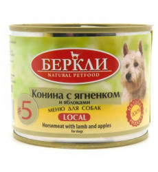 Консервы №5 Для Собак Беркли Конина, Ягненок и Яблоко Все Стадии Жизни 200г