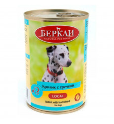 Консервы Беркли №3 Для Собак Кролик и Греча Все Стадии Жизни 400г
