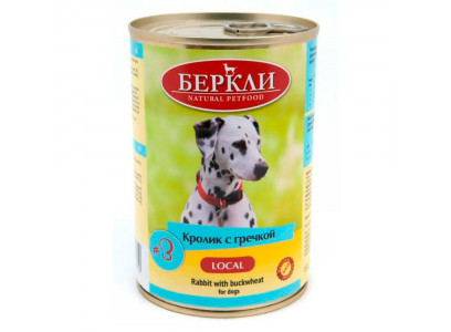 Консервы Беркли №3 Для Собак Кролик и Греча Все Стадии Жизни 400г