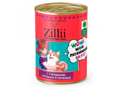 Консервы для Собак Zillii (Зилии) Говядина, Сердце и Печень 350г 5657503