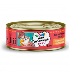 Корм Консервы Zillii (Зиллии) Для Собак Говядина и Потрошки 100г 5657515