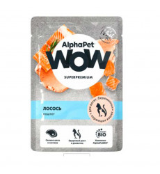 Влажный Корм Alphapet (Альфапет) Wow Superpremium Для Котят, Кормящих и Беременных Кошек Лосось Паштет 85г 55322