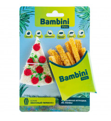 Игрушка Bambini Pets (Бамбини Петс) Для Грызунов Пицца и Картофель Фри Из Люфы 2шт