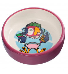 Миска Triol (Триол) Керамическая Для Мелких Животных Попугай На Чиле 0,1л Союзмультфильм 30231060