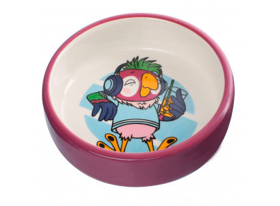 Миска Triol (Триол) Керамическая Для Мелких Животных Попугай На Чиле 0,1л Союзмультфильм 30231060 