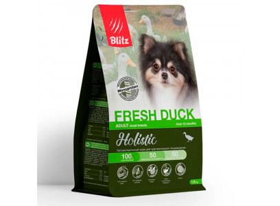 Сухой Корм  Blitz (Блиц) Holistic Для Собак Мелких Пород Утка 1,5кг 72964 
