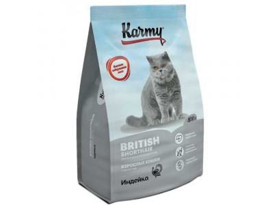 Сухой Корм  Karmy (Карми) British Shorthair Для Кошек Породы Британская Короткошерстная, Индейка 400г  